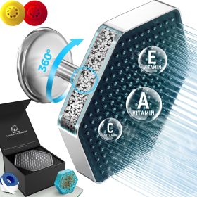 Luxury Filtered Shower Head High Pressure Rain Showerhead with Filter for Chlorine Rust Sediments Water Filter Shower Head with Vitamin C E A SPA Effe