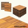 10pcs Acacia Wood Interlocking Flooring Tiles Waterproof Flooring for Outdoor & Indoor Patio, Balcony, Garden, Poolside, 11.8 Ã— 11.8 in
