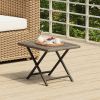 Folding Table Gray 17.7"x13.8"x12.6" Poly Rattan