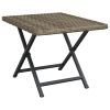 Folding Table Gray 17.7"x13.8"x12.6" Poly Rattan