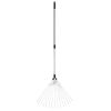 63in Adjustable Garden Leaf Rake 15 Teeth Expanding Stainless Steel Rake For Quick Clean Lawn Yard Garden w/ 7-21inch Teeth Width Folding Head