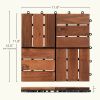 10pcs Interlocking Deck Tiles 11.8" x 11.8", Patio Flooring Outdoor Waterproof, Acacia Wood Tiles All Weather, Floor Tiles for Balcony, Backyard